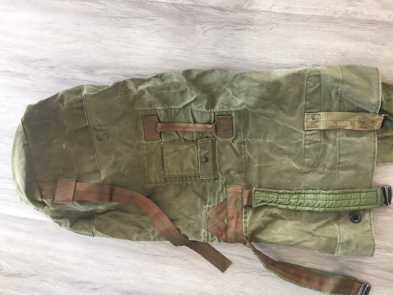 duffel and or backpack military bag Vintage Green canvas U.S