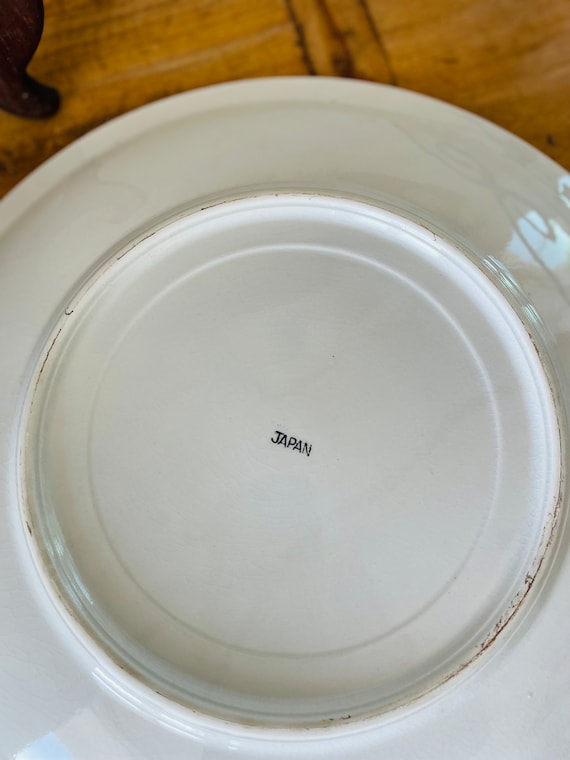 Vintage Japanese Blue and White Platter, Charger, Takaraune Ship