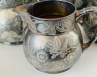 Vintage Pairpoint Mfg Quadruple Silver Plated 4 Piece Coffee Tea