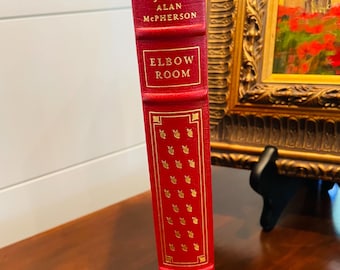 Leather Bound Franklin Library Book, Elbow Room by James Allen McPherson, Original 1972, Issued 1980, Red Leather, Gilded Pages
