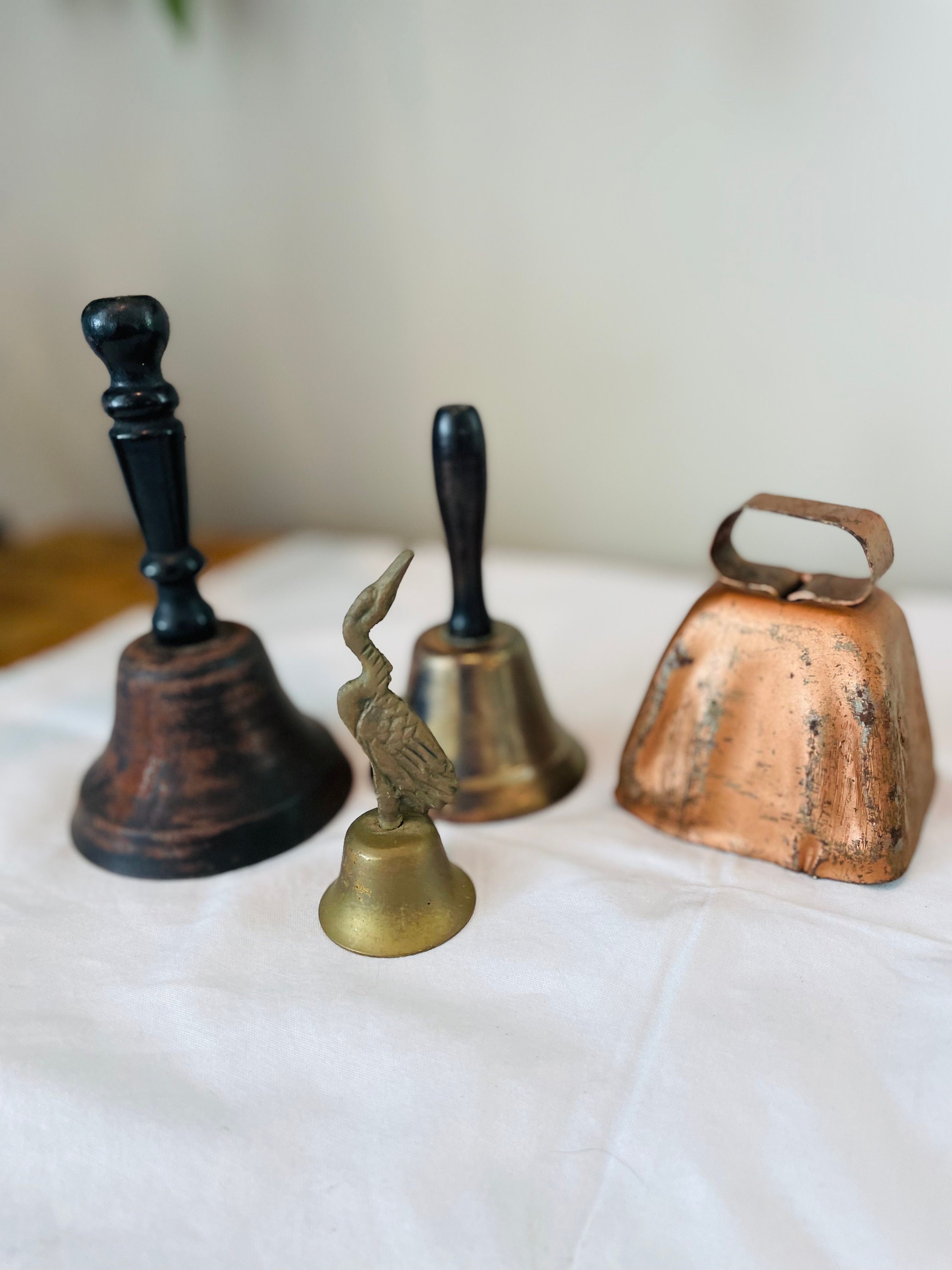 TINY Bells-10 COPPER Painted Iron Tinkling Tiny Cylindrical Bells