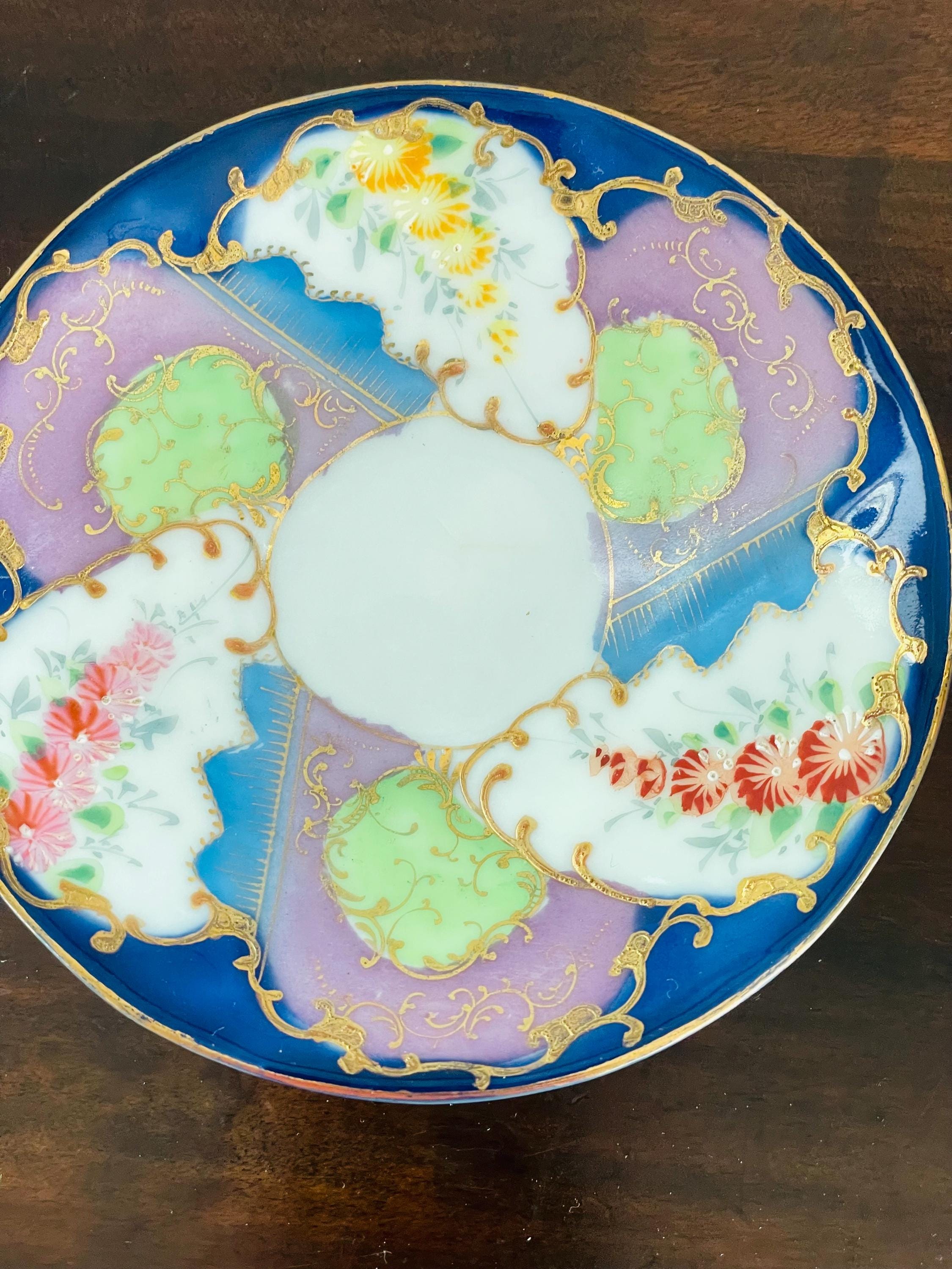 Antique Helena Wolfsohn? Porcelain Cup and Saucer Set, Demitasse