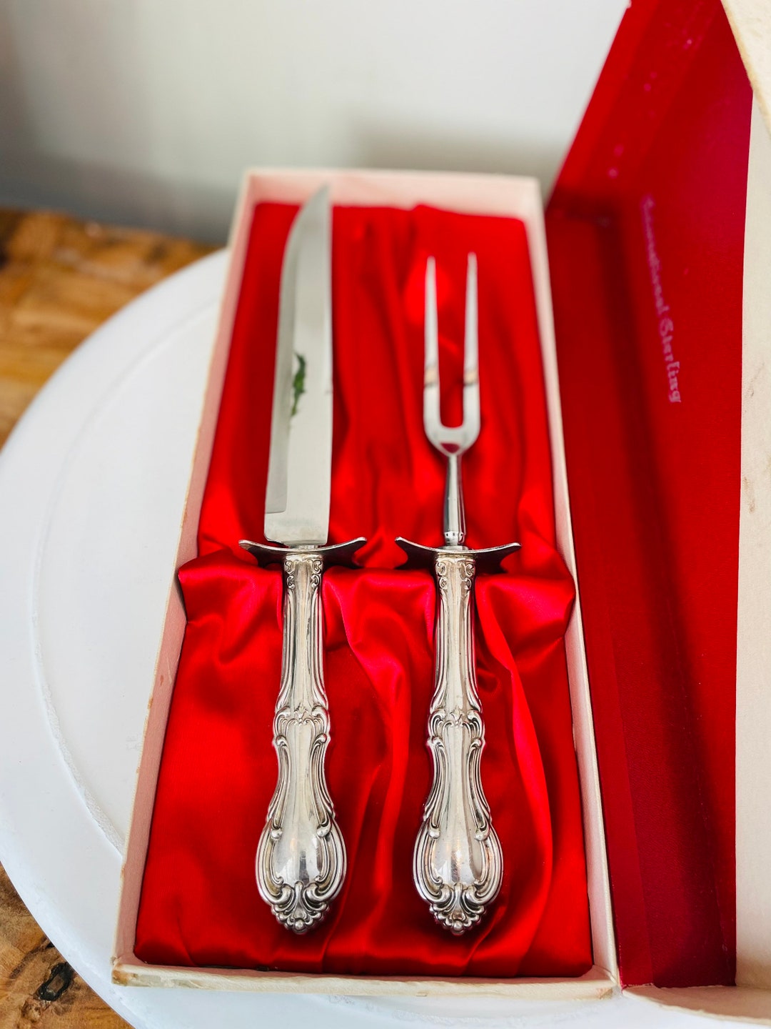 International Silver Carving Set Set in Original Box Etsy