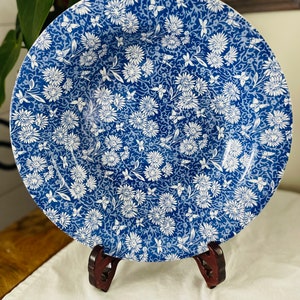 Spode Penny Lane Floral Bowl, Blue and White, Sudbury Shade, Butterflies, Serving Bowl, Made in England