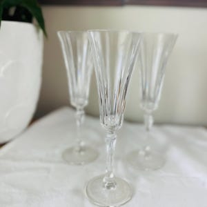 Novecento Fluted Champagne Glasses, Royal Crystal Rock, Wedding Flutes, Toasting Flutes, Lead Crystal (per glass)