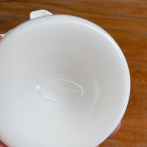 Vintage Fenton White Milk Glass Hobnail Ruffled Trumpet Vase image 4