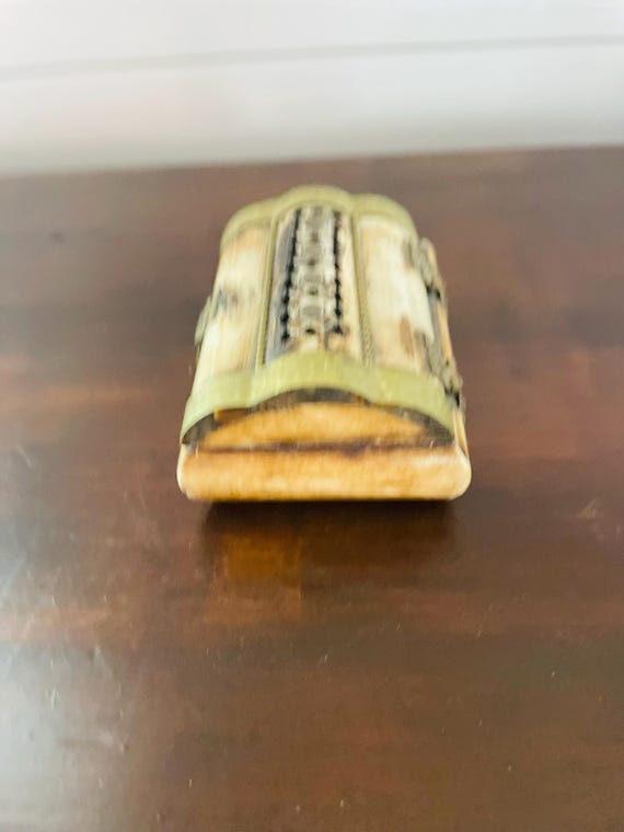 Rectangle Camel Bone and Brass Cache Box, Beige, … - image 6