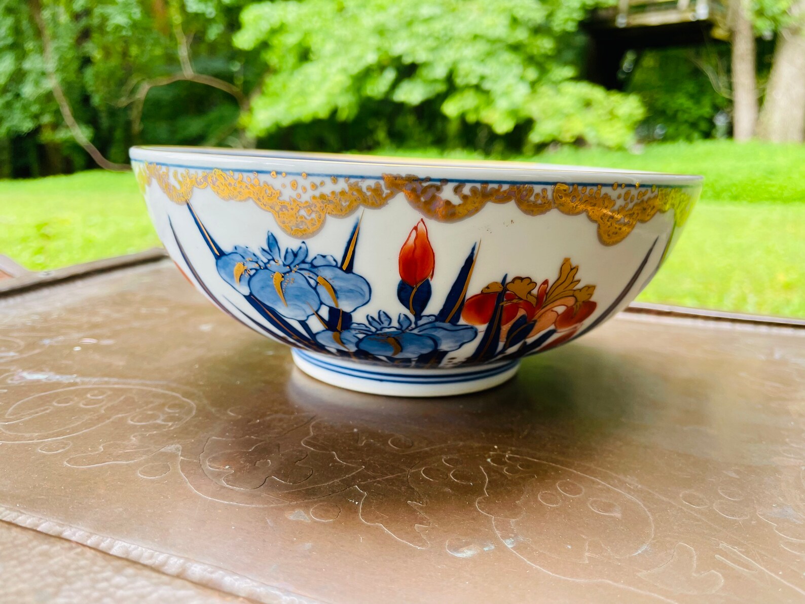 Vintage GOLD IMARI Hand painted Bowl Made in Japan Blue and Etsy