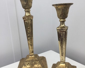 Pair of Brass Candle Sticks - holds standard tapered candle