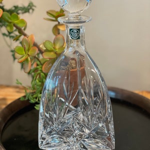 Crystal Thomas Webb Triangular Decanter, Barware, Cut Crystal