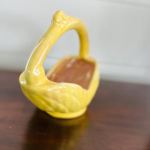 Mid Century Gonder Gelb Meliert mit Rosa Flecken Blumentopf Pflanzgefäß, USA H39