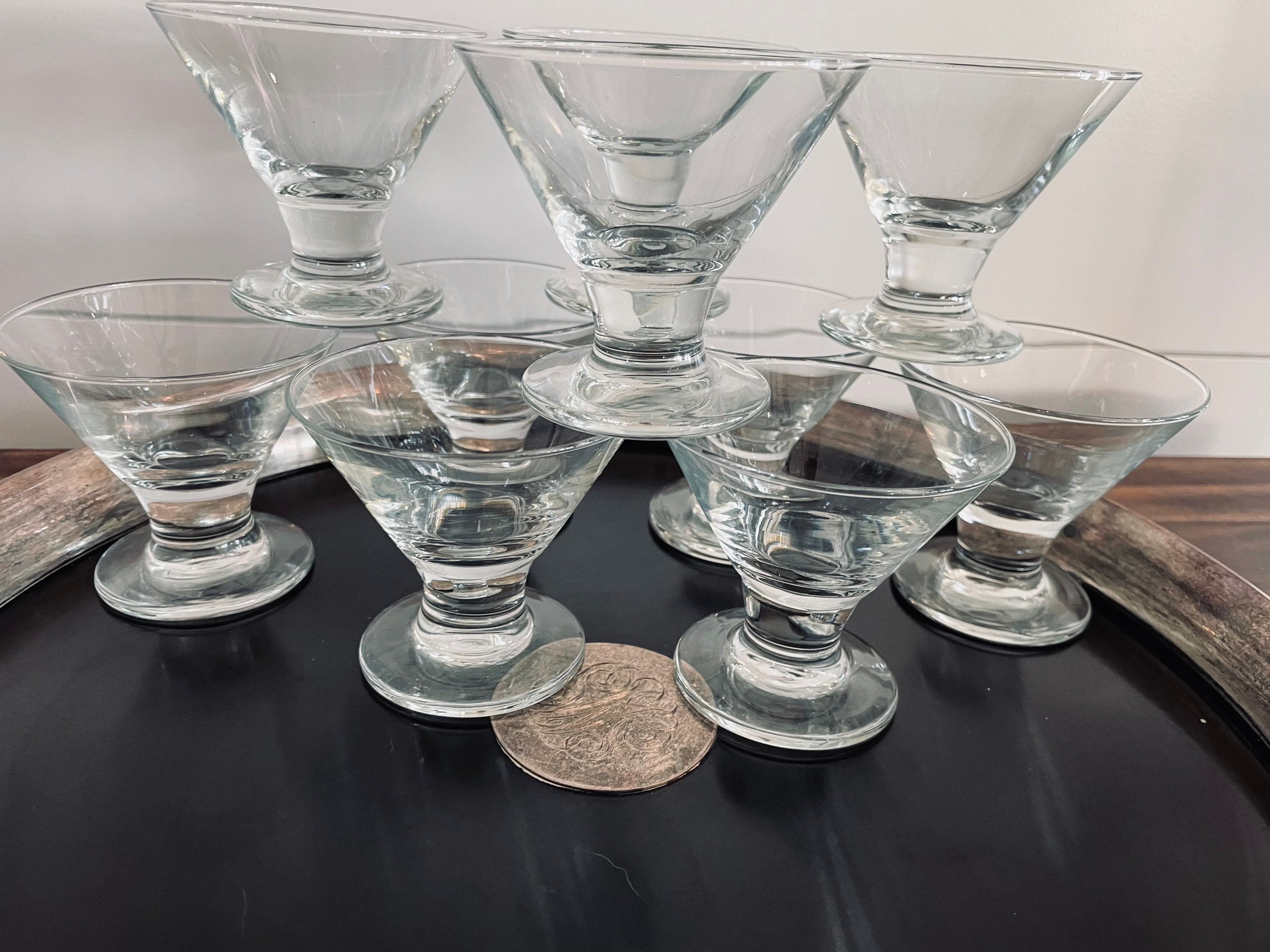 Set of 10 Vintage Clear Libbey Wide Mouth Shot Glasses, Cordial