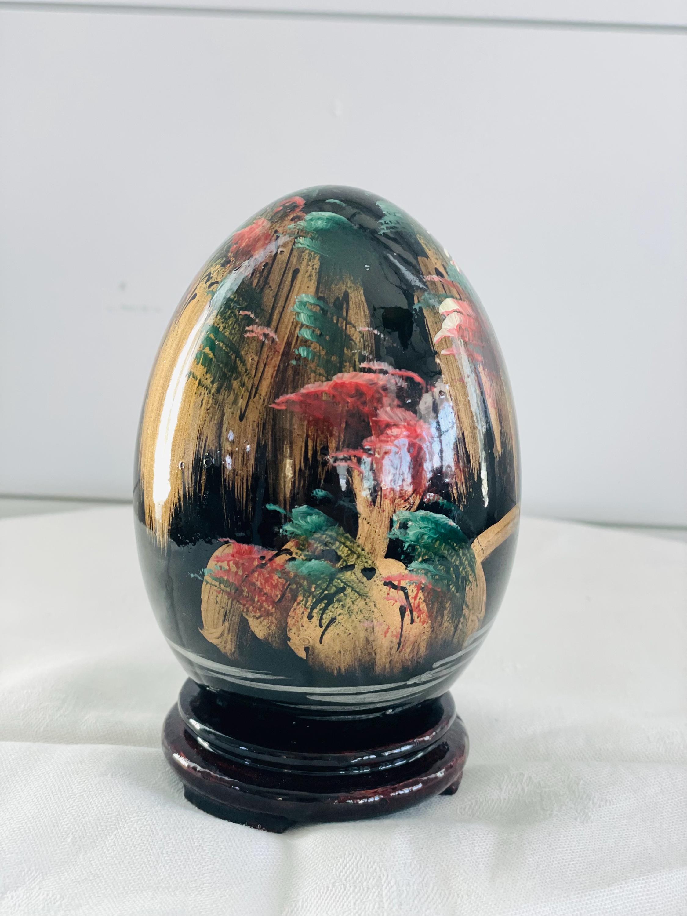 ヴィンテージ　卵形　中国漆器　縁起物　置物　正月　インテリア Vintage Chinese Egg Porcelain - Etsy