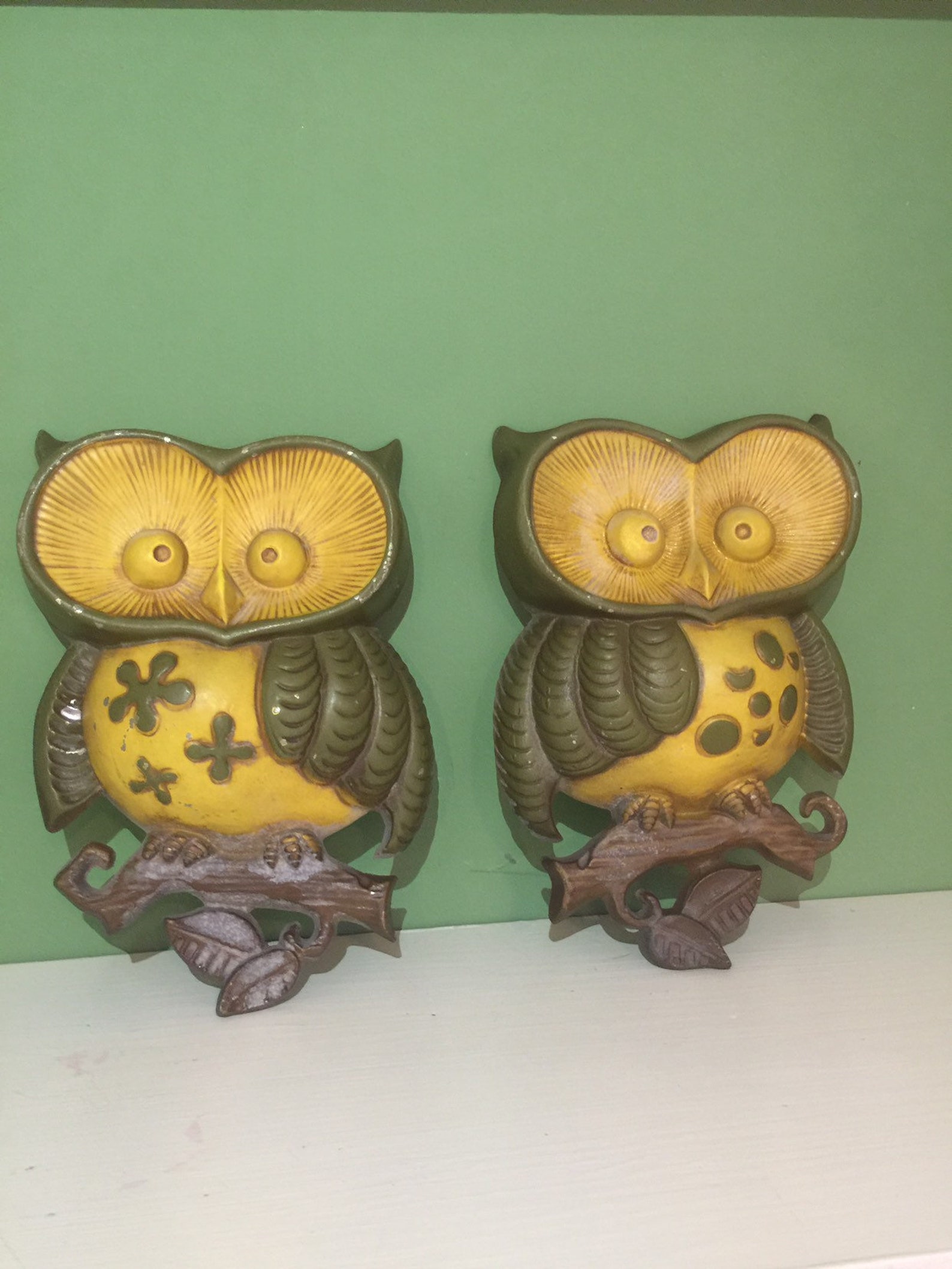 Pair of Vintage mid century metal owls Sexton 1970 retro pair Etsy