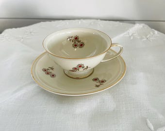 Vintage Rosenthal Porcelain Demitasse cup and Saucer, SELB Germany, Winifred, Cream with Flowers & Gilding