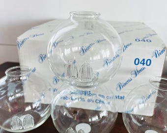 Vintage Clear Princess House Crystal PlaceCard Vases, Set of 4 in Box, Name card, Place Setting (3 sets at listing)