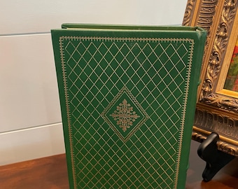 Leather Bound Franklin Library Book, Humboldt's Gift, Original 1973, Issued 1979, Green Leather, Gilded Pages