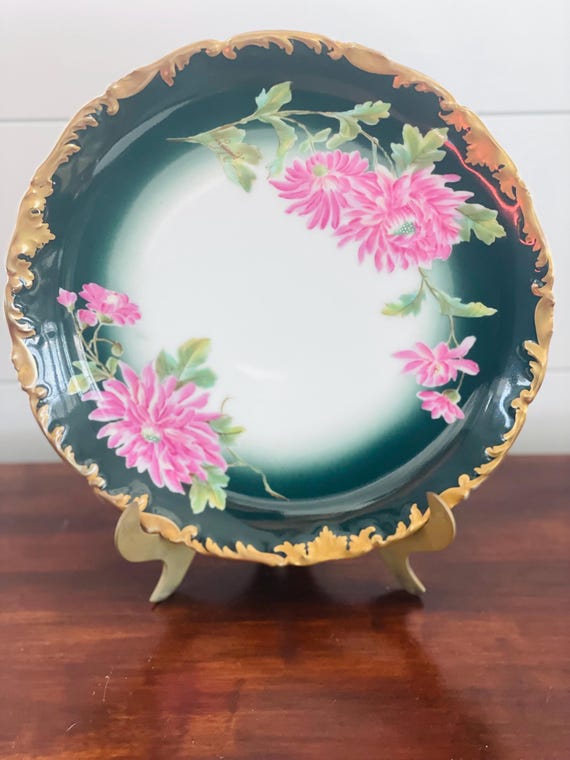 Antique Hand Painted T&V Limoges Plate, Hallmarked and Artist