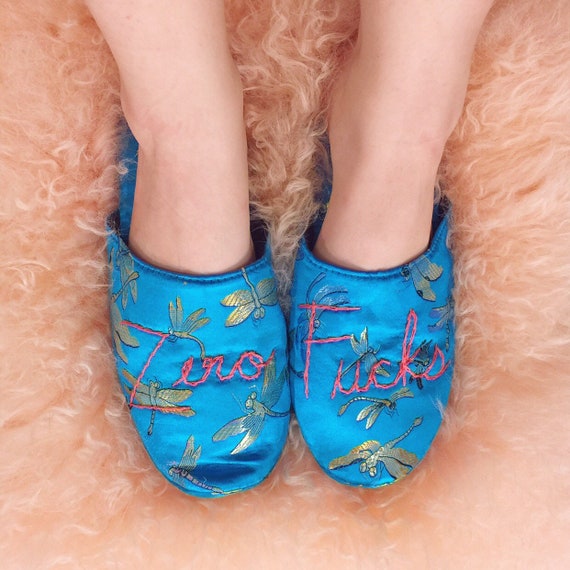 custom embroidered slippers