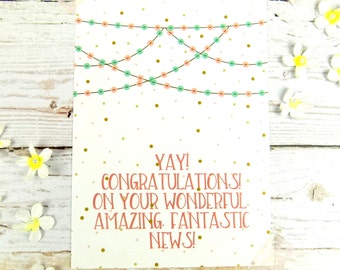 Congratulations Postcard, Quote Postcard, Cute Congratulations Postcard, Pregnancy Congratulations, Wedding Congrats