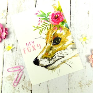 Carte postale d’impression de renard