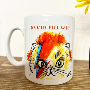 David Bowie Cat Mug, Cute Funny Cat Lover David Bowie Gift image 2