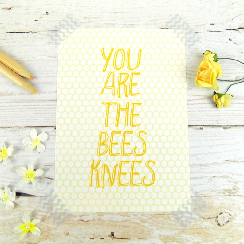 Bumble Bee Quote Postcard Cute Bee Print Stationary Etsy UK