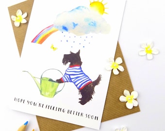 Get Well Soon card, Cute Dog Stationary, Dog Lover Gift