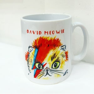 David Bowie  Cat Mug, Cute Funny Cat Lover David Bowie Gift