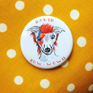David Bowie Dog Print Fridge Magnet, Cute Funny Bowie Magnet