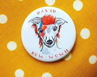 David Bowie Dog Print Fridge Magnet, Cute Funny Bowie Magnet