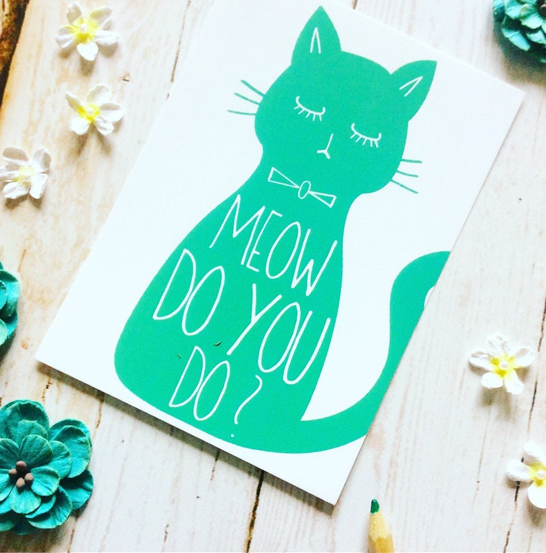 Cat Postcard Set, Cute Funny Cat Pun Postcards Set of 4 image 3