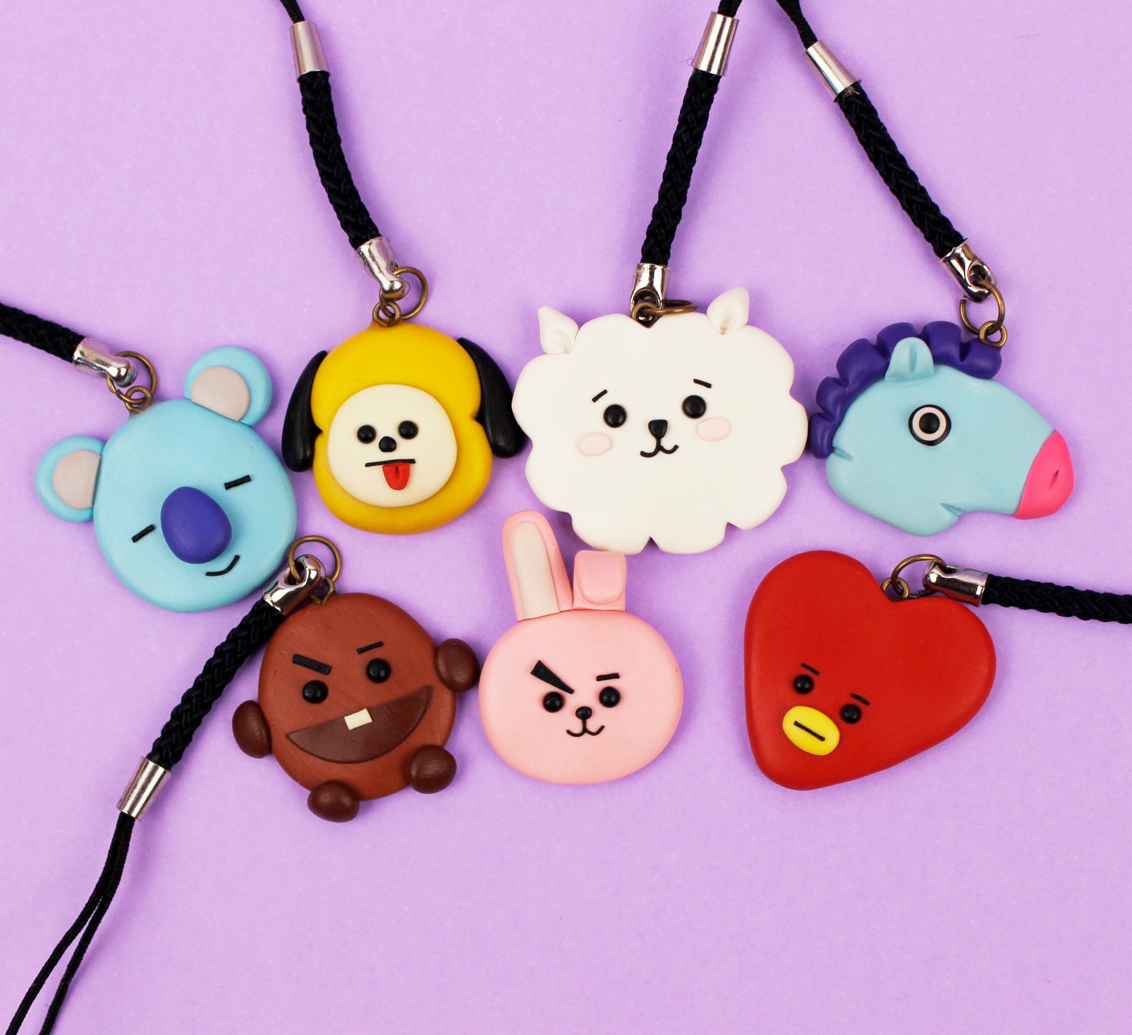 BT21 keychain BTS Kpop trinket Kawaii keychain Tata Koya RJ Etsy