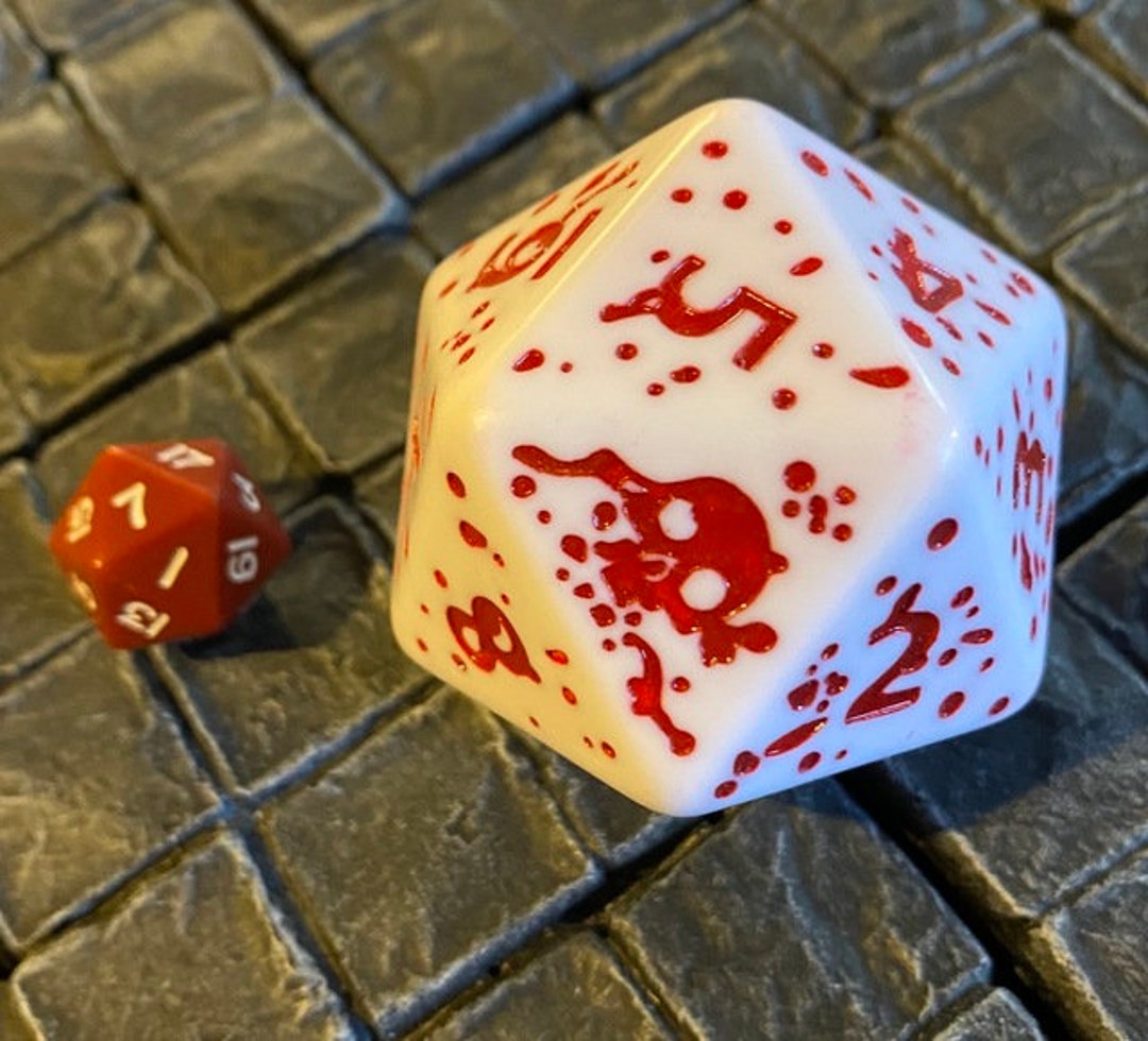 Oversize Bloody Spin Down D20 Dice for Hit Points Magic the Gathering