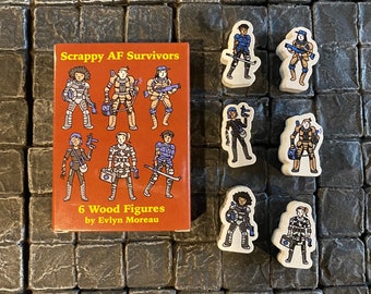 Scrappy AF Survivors - Small Party Set 5 - art by Evlyn Moreau - Minis for Mothership, Aliens RPG, and Sci-Fi