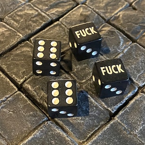 FOUR F*uck 6 Sided Pip Dice - Dungeons and Dragons, Pathfinder  Dungeon Master, DM, RPG