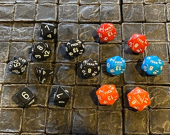 Super Set of F*uck Yeah dice - Dungeons and Dragons, Pathfinder  Dungeon Master, DM, RPG, D&D, custom dice