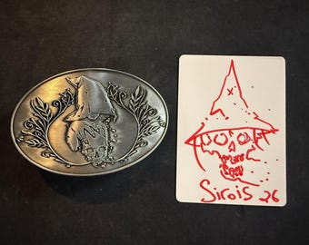 Sickest Witch Belt Buckle - metal AF and only 200 made - comes with free original art sketch card