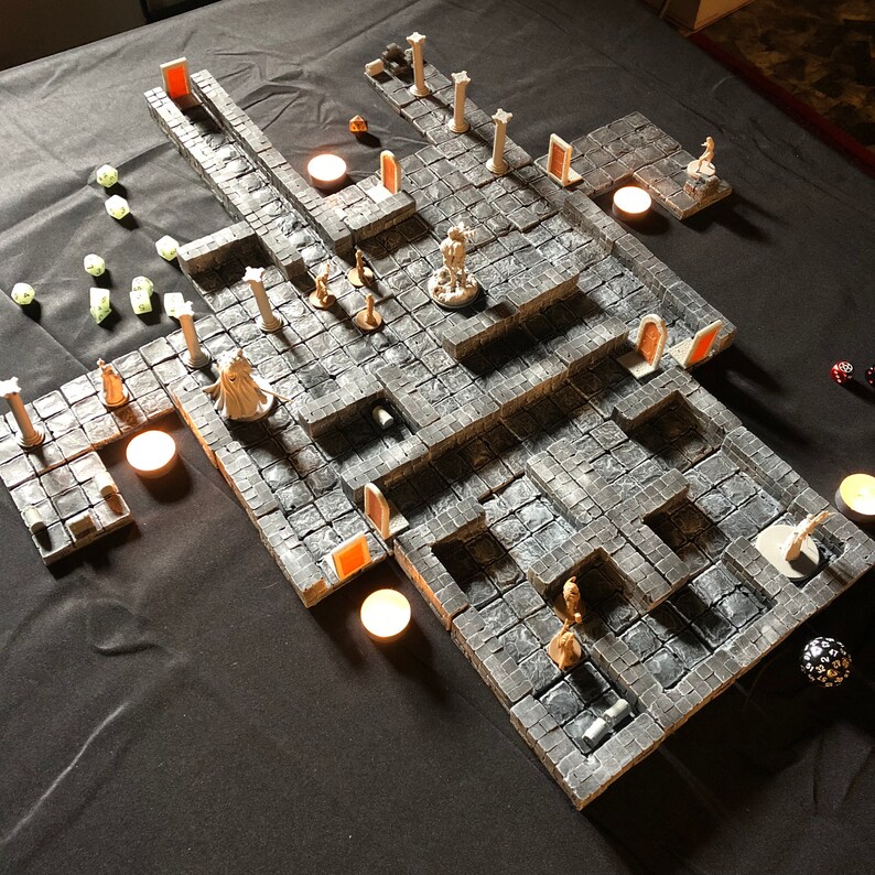 MASSIVE set of 52 painted dungeon tiles modular DnD Dungeons Etsy