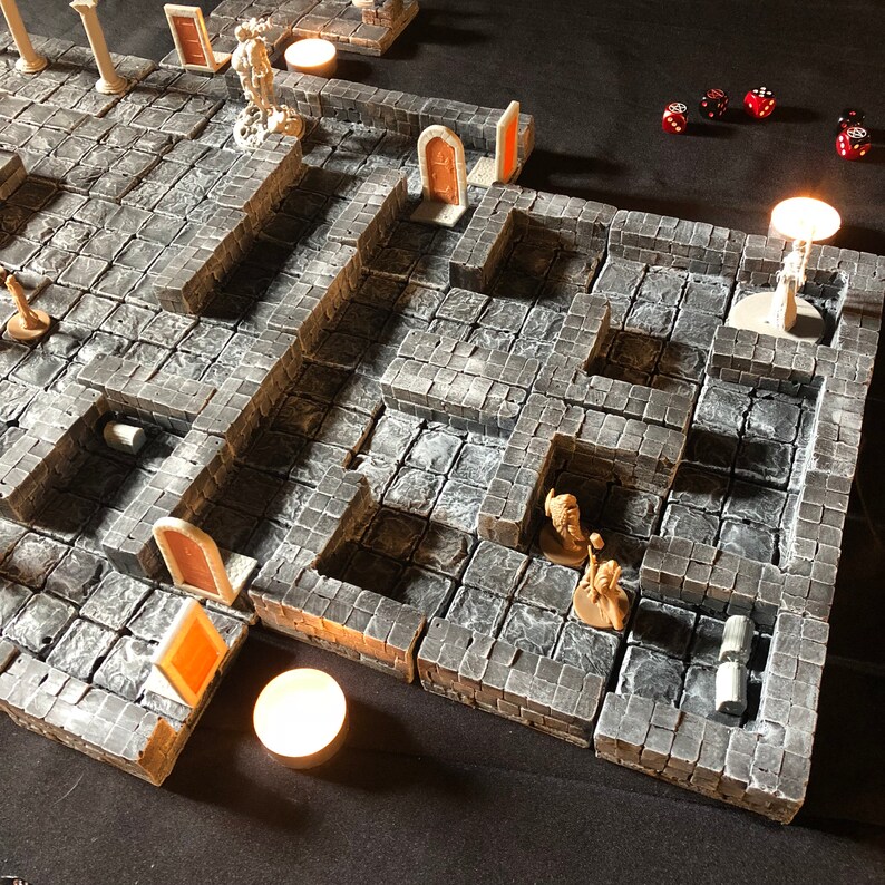 MASSIVE set of 52 painted dungeon tiles modular DnD Dungeons Etsy