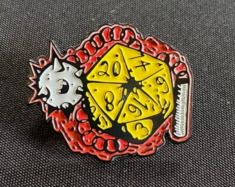 Glow in the dark - Mork Borg Flail Enamel Pin - DM, OSR