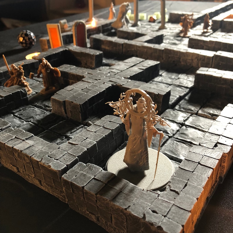 MASSIVE set of 52 painted dungeon tiles modular DnD Dungeons Etsy