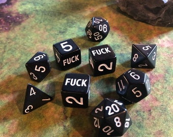 SET of F*uck 6 Sided Dice - Dungeons and Dragons, Pathfinder  Dungeon Master, DM, RPG
