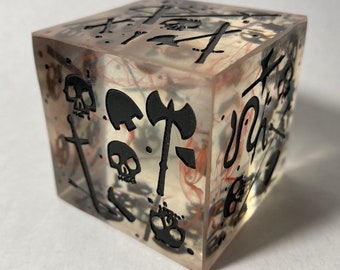 One 2" Blood Massive Gelatinous Cube Mini and Dice, Dungeons and Dragons, Pathfinder  Dungeon Master