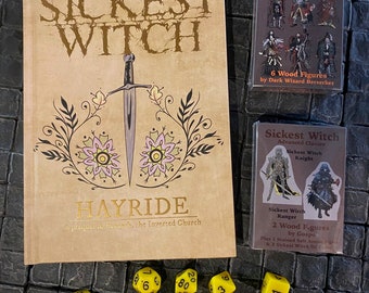 Sickest Witch Bundle, Hayride by Justin Sirois, 2 Small Party minis plus dice set - Mork Borg