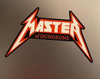 TWO Master of Dungeons - Dungeon Master die cut vinyl sticker - 80s Vintage DnD, Retro Dungeons and Dragons, Pathfinder, RPG, gaming, games