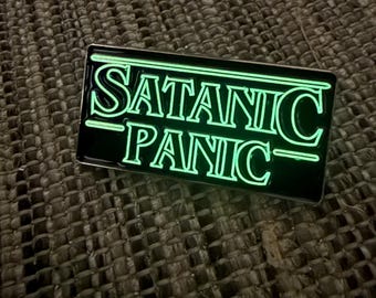 Satanic Panic - Glow in the Dark Enamel Pin - DM, OSR
