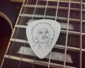 Jimi Hendrix Guitar Pick, Silver Guitar Pick, Handmade Sterling Pick, Rock Legend, Custom Engraved Pick, Pendant Necklace, Music Gift