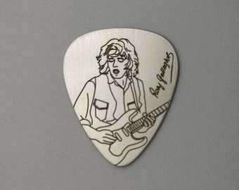 Rory Gallagher Silver Guitar Pick, Classic Rock, music gift, Blues, electric guitar, handmade jewelry, custom guitar pick, New Year Gift