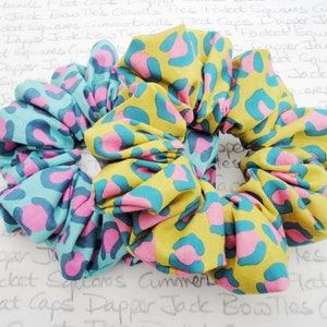 Pack Of Two Leopard Print Scrunchies, Gifts For Girls, Beautifully Made